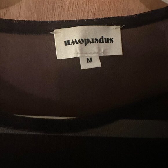 Superdown - Black and Purple Mesh Long Sleeve Cover Up Dress - Picture 3 of 3